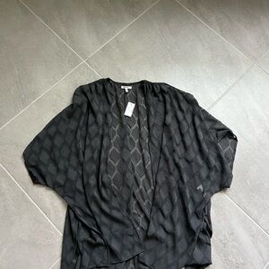 Charcoal grey Sheer Kimono Cardigan